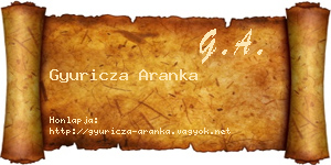 Gyuricza Aranka névjegykártya
