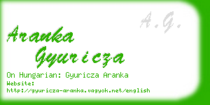 aranka gyuricza business card